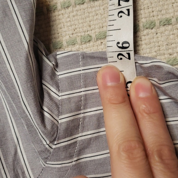 polo Ralph Lauren men's gray/white longsleeve button down large - Picture 3 of 6